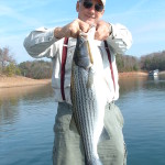 I caught this Lanier striper on a jerk bait