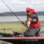 Jimmy Mason and bass caught in mats of grass